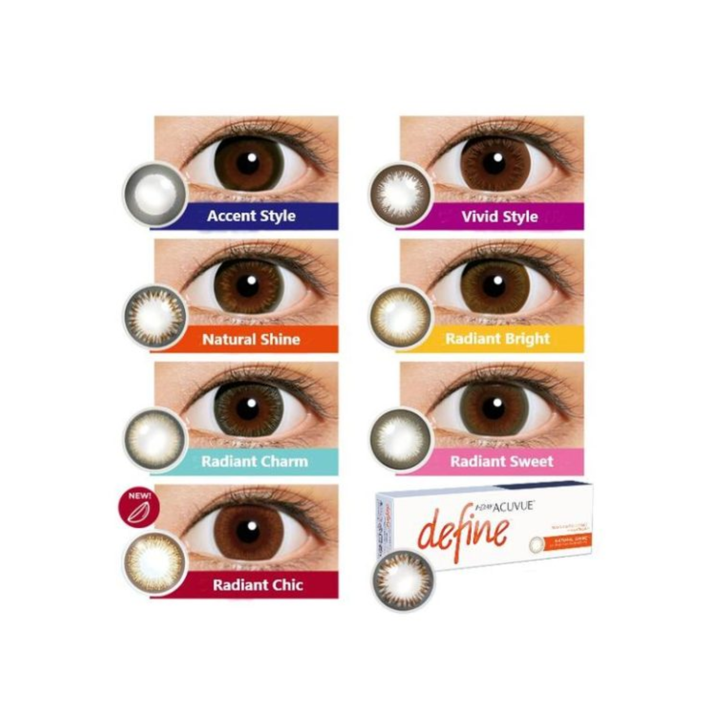 1-Day Acuvue Define - Daily Colored Lenses (30 Pack)