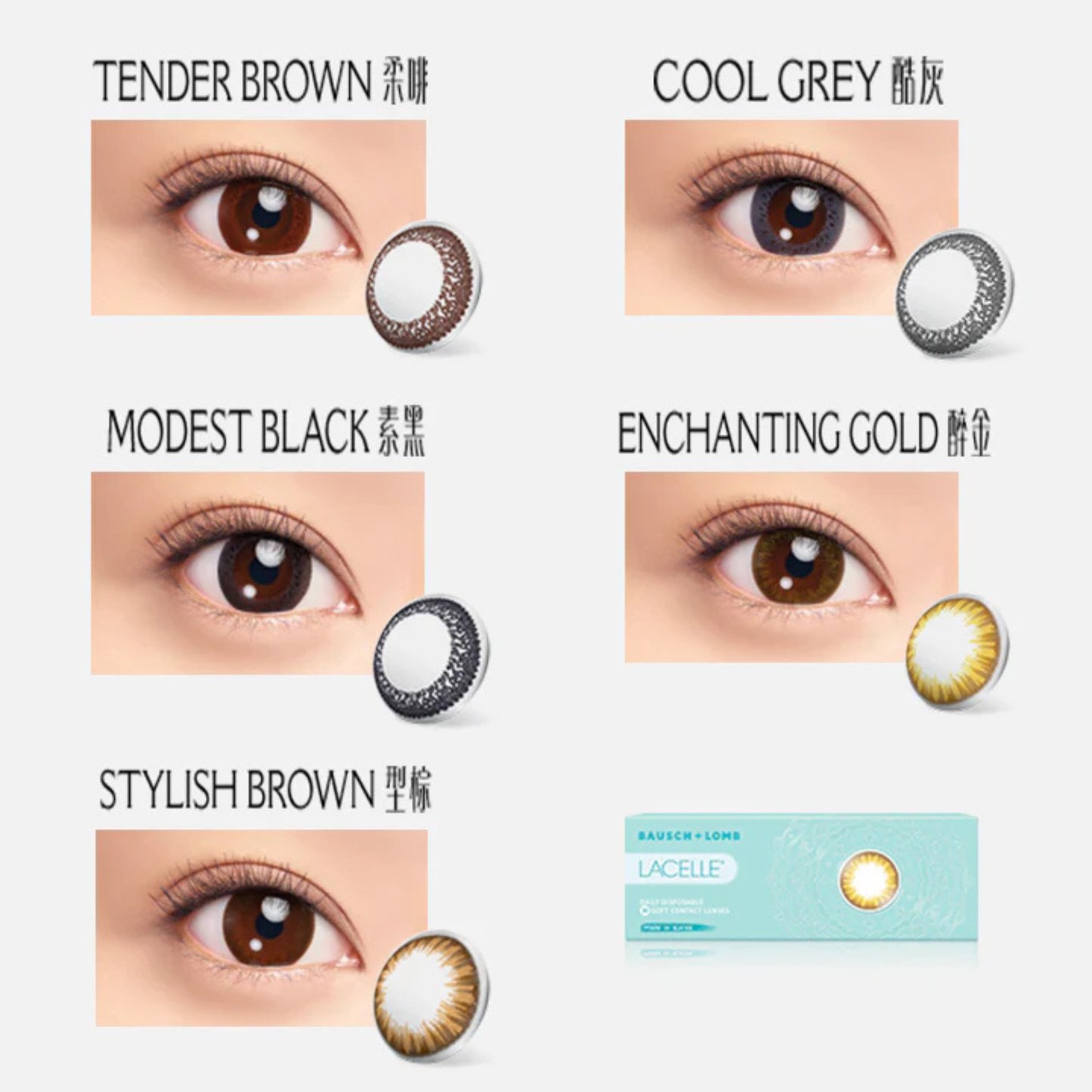 Lacelle 1 Day - Daily Colored Lenses (30 Pack)